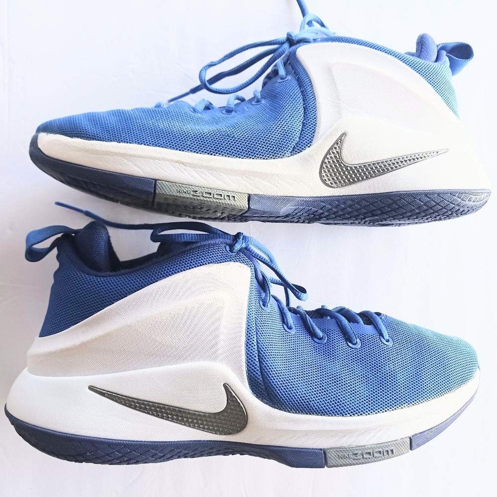 NIKE LeBron Low Zoom Sneakers Blue/White Men's Size 11 - Picture 3 of 9